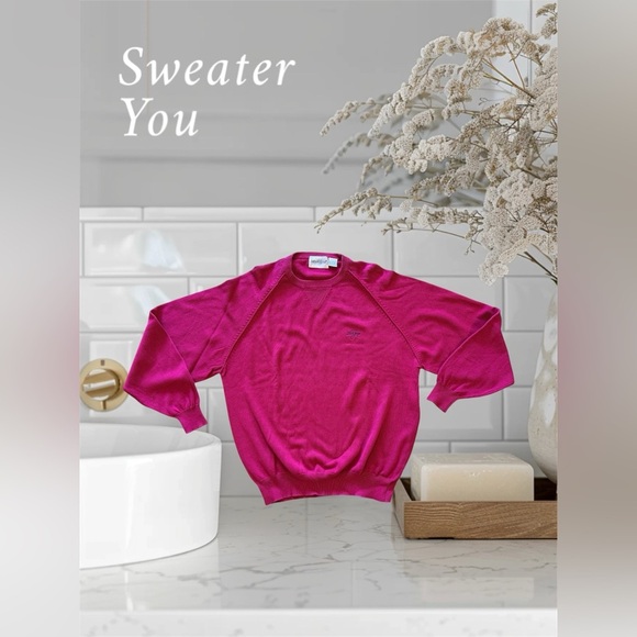 Mark Scot Collection La gorce  pink Round-Neck Sweater~ Large long sleeve - Picture 1 of 16